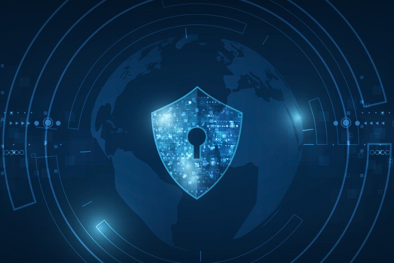 An image of a shield on a blue background.