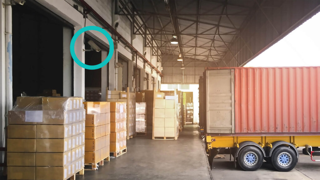 a truck at a loading dock