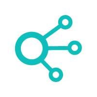 A white circle with an icon of a network. Solink integrates with your business systems.