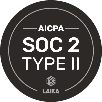 The logo for aicpa soc2 type ii. Solink cares about data protection.